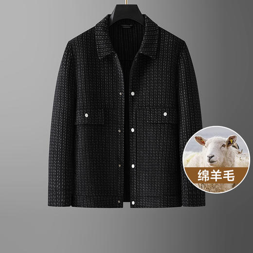 【羊毛呢】【新款DPX】大依优型大码羊毛双面呢外套加肥加大肥佬休闲上衣男士胖子时尚 商品图0
