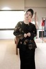 盛唐牡丹 |丝绒烫银对襟夹绵女外套-黑色 商品缩略图0