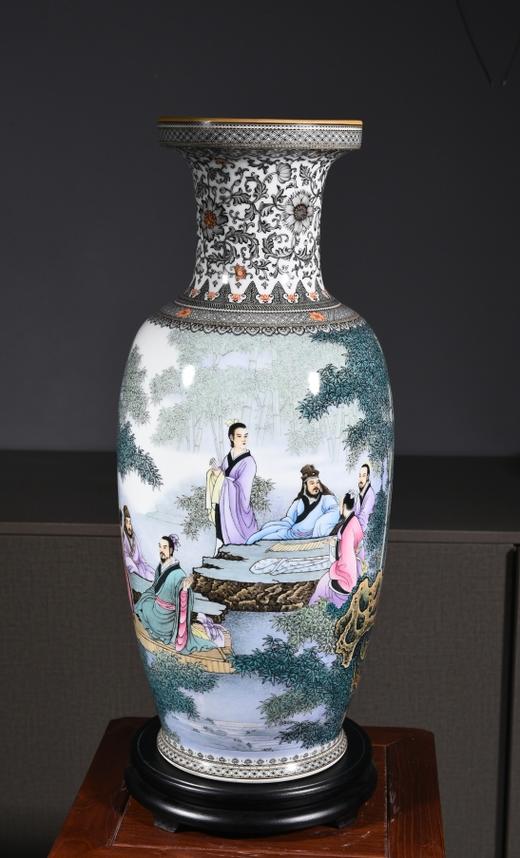粉彩竹林七贤赏瓶 商品图0