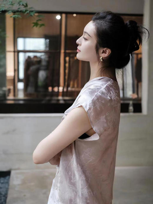 盛唐牡丹 |真丝提花荡领上衣 商品图10