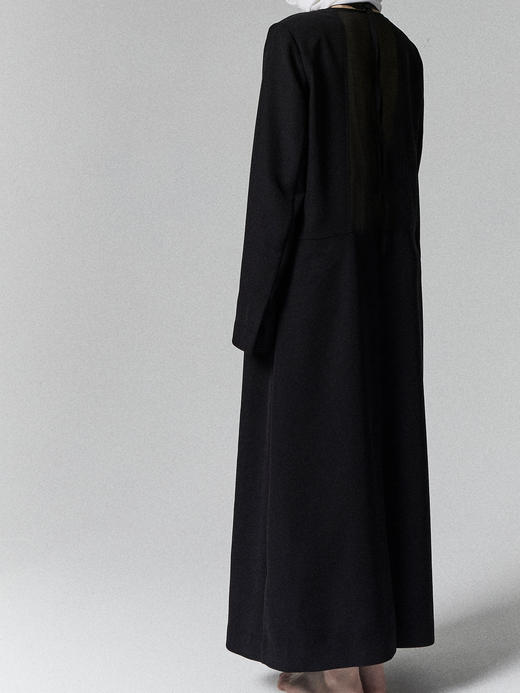 ranyepersonal｜coat 垫肩低胸系带后网纱拼接宽松西装大衣  [ 黑LELUXE22CO02 ] 商品图6