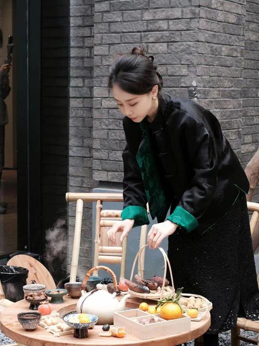 盛唐牡丹 |祖母绿两面穿石榴花夹棉外套(不夹棉) 商品图6