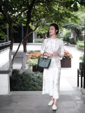 瑕疵|  盛唐牡丹|真丝梅兰竹菊斜襟旗袍裙[特价品]](特殊商品不退不换)(特殊商品不退不换)