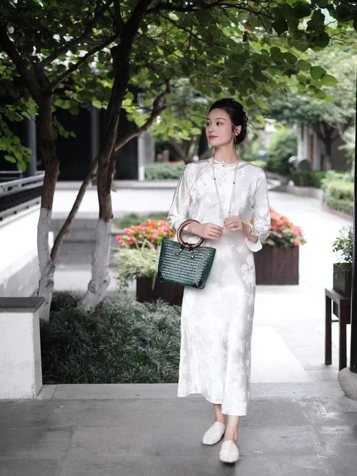 瑕疵|  盛唐牡丹|真丝梅兰竹菊斜襟旗袍裙[特价品]](特殊商品不退不换)(特殊商品不退不换) 商品图0