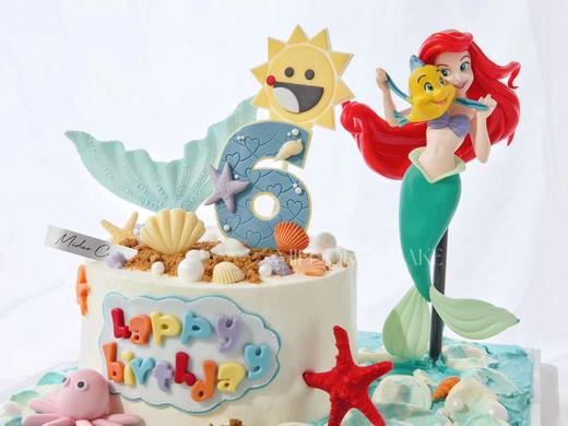 女孩款 美人鱼沙滩派对 童趣 彩色 周岁蛋糕 商品图2