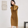 玳莎无袖宽肩毛衣连衣裙2023新款冬季不对称设计感小众中长款裙子  DD35101 商品缩略图2