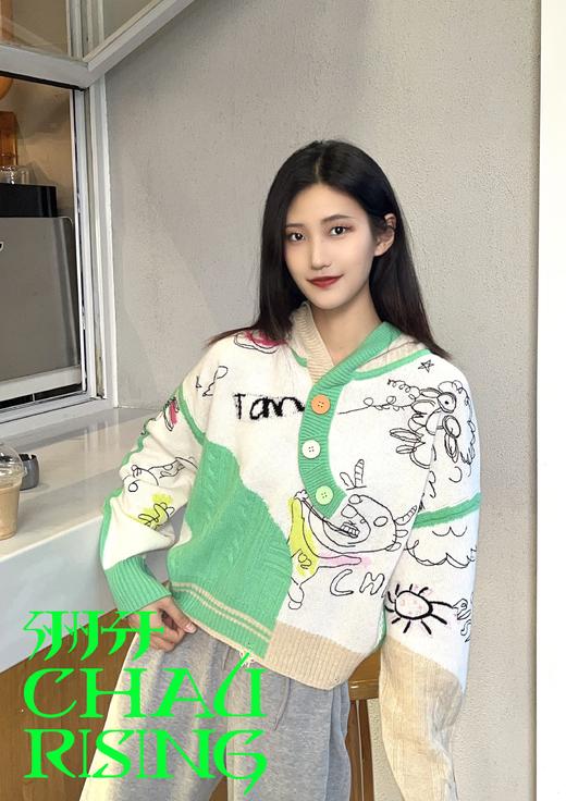 刺绣羊毛连帽衫 商品图4