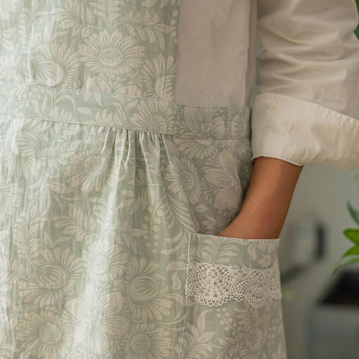 蔓延繁花双色围裙厨房家用新款超好看围裙 商品图3