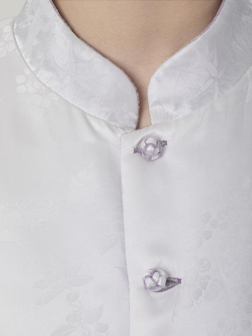 盛唐牡丹|香芋紫绣花丝绒两面穿棉服 商品图14