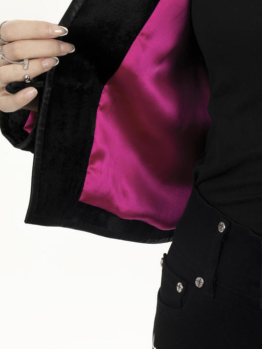 盛唐牡丹 |短款真丝丝绒复古小外套 商品图6