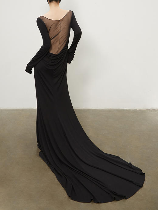 ranyepersonal｜dress 前镂空后背拼接弹力针织连衣裙 [ 黑BODY23DR01  ] 商品图0