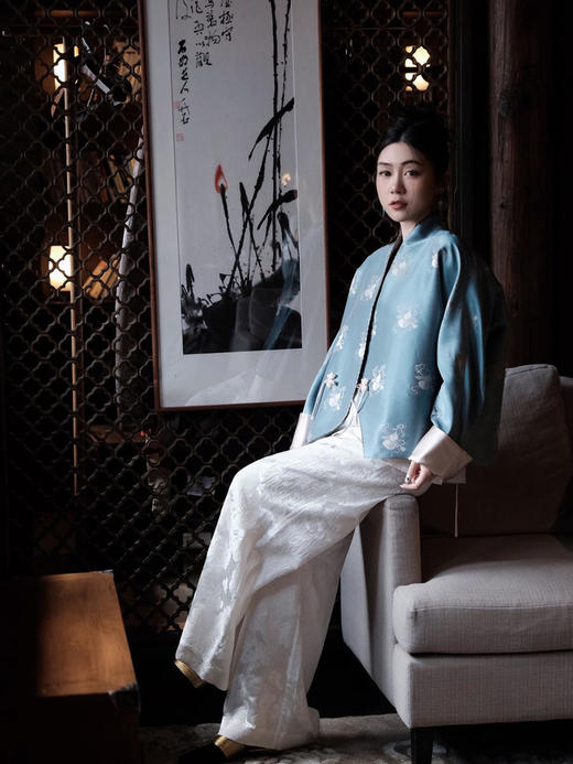 盛唐牡丹 |花锦缎葫芦纹新中式外套 商品图6