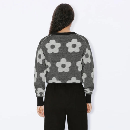 KENZO 高田贤三 女士“kenzo 花斑”棉质针织衫 黑色 FD62 PU413 3CA 99J 商品图2