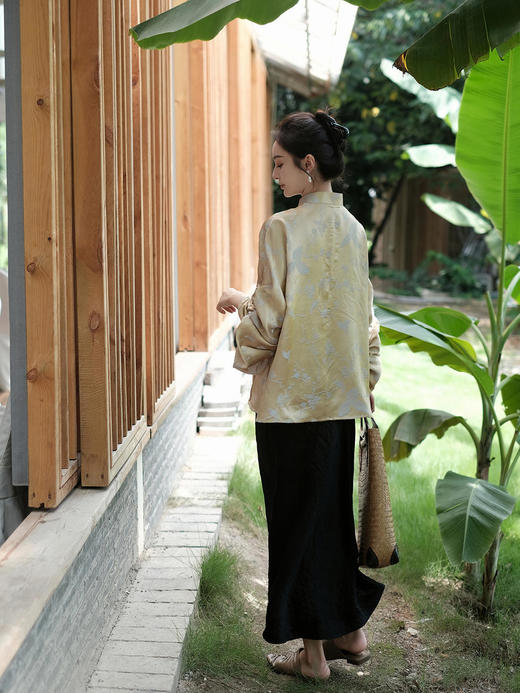 盛唐牡丹 |金鱼扣抽绳新中式女上衣 商品图6