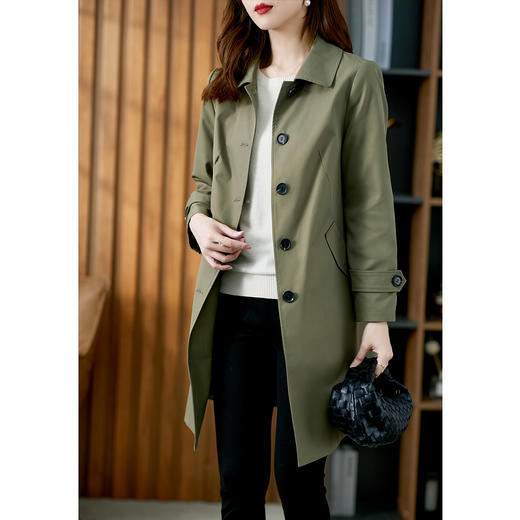 原形大牌风衣女中长款英伦风2023新款秋季宽松休闲百搭外套小个子 商品图3