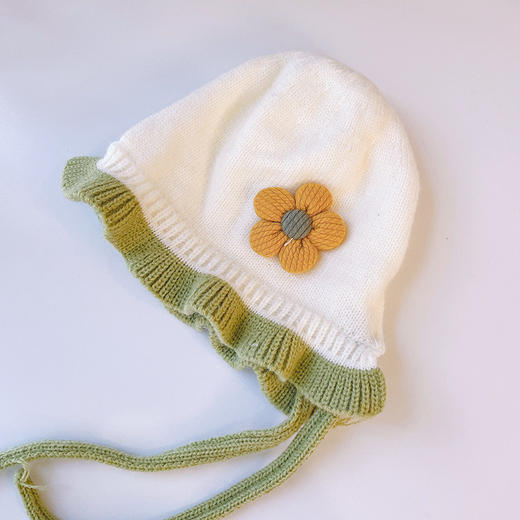 【花边公主帽！毛绒保暖】婴儿护耳帽秋冬纯棉女宝宝，小公主的护耳春秋冬棉公主帽 花边妆点 棉绒保暖lm 商品图5