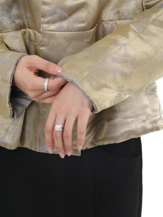 盛唐牡丹 |双面穿真丝提花青果领棉服外套 商品图7