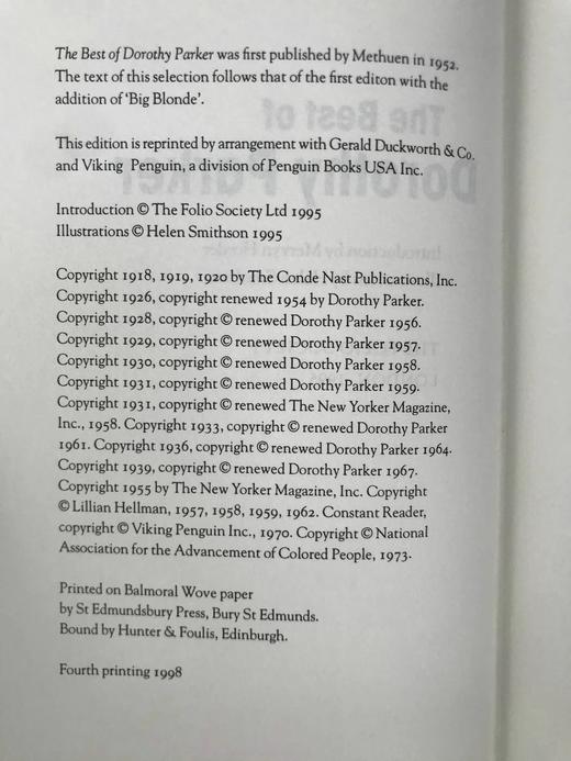 多萝西·帕克作品精选（1998） 8幅插图 精装18开带书匣 商品图3