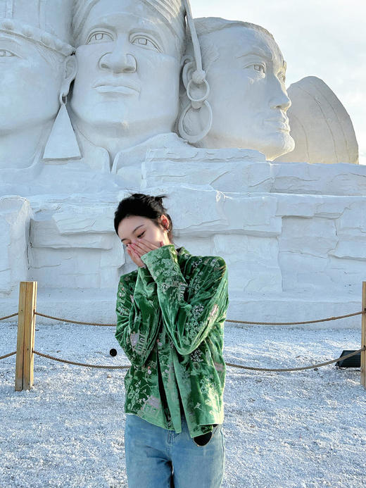 盛唐牡丹 |如意湖亭丝绒手推绣外套 商品图5