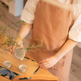 暖阳亚麻三色围裙厨房家用新款超好看围裙