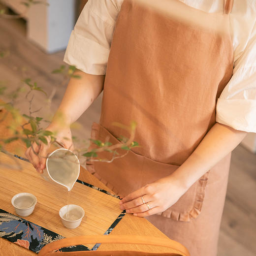 暖阳亚麻三色围裙厨房家用新款超好看围裙 商品图0