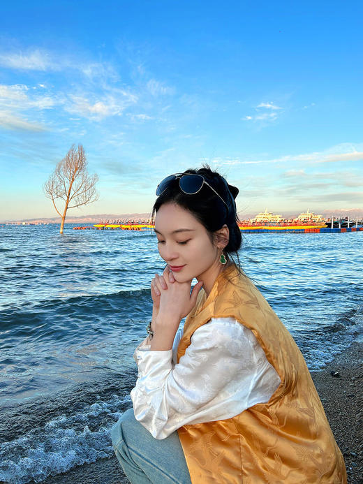 盛唐牡丹 |真丝提花仙鹤纹夹棉马甲 商品图11