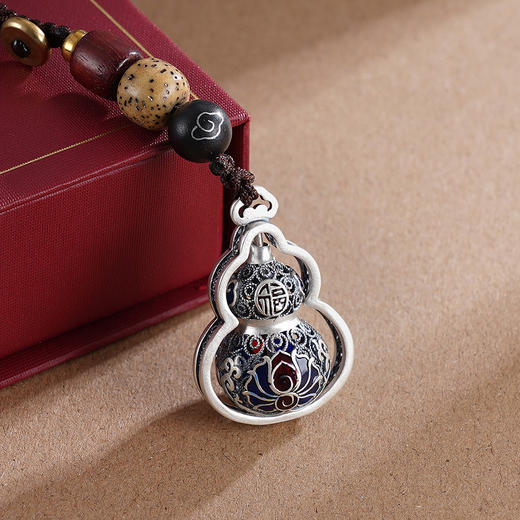 子佩集S999银【云中藏福】钥匙扣【DZ745】葫芦纯银可转动2310 商品图5