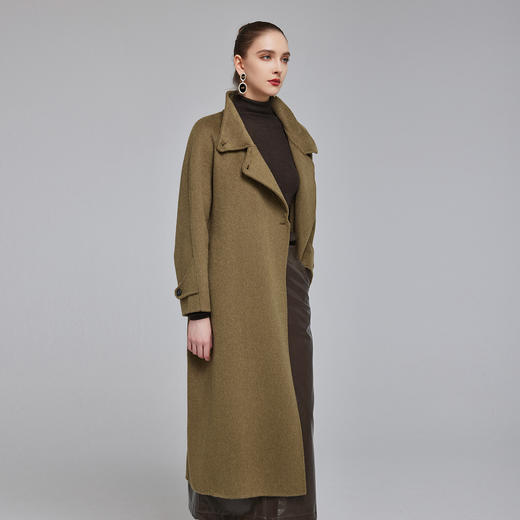 NH926斯尔丽2023冬季新款设计感领子时尚系腰带气质显瘦女双面呢大衣 商品图2