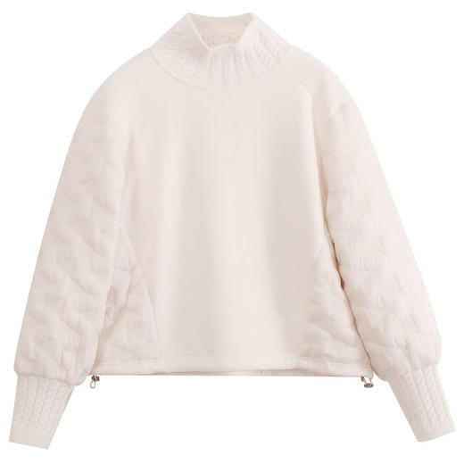 玳莎拼接设计感针织卫衣女2023年冬季新款宽松时尚半高领小众上衣  DD32302 商品图4