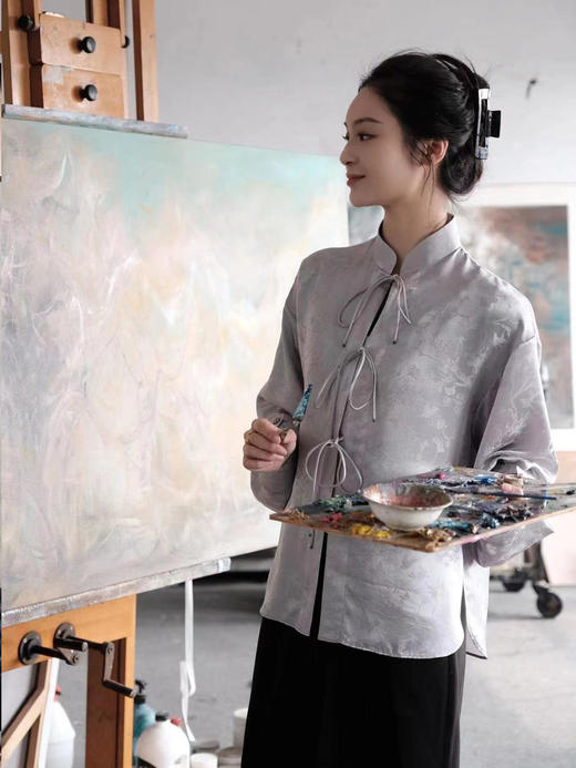 盛唐牡丹 | 缠枝喜鹊纹系带上衣 商品图2