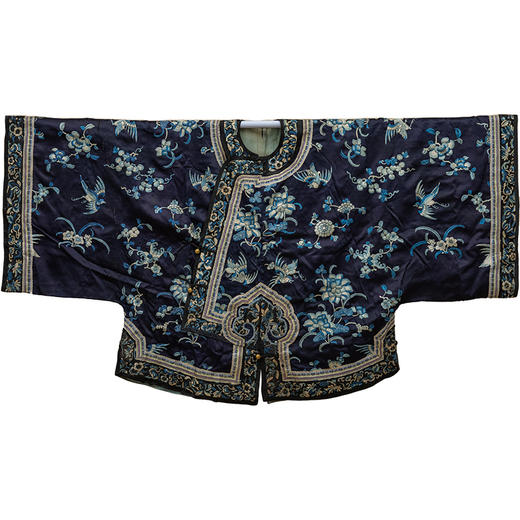 清 三蓝绣花鸟纹女褂 商品图5