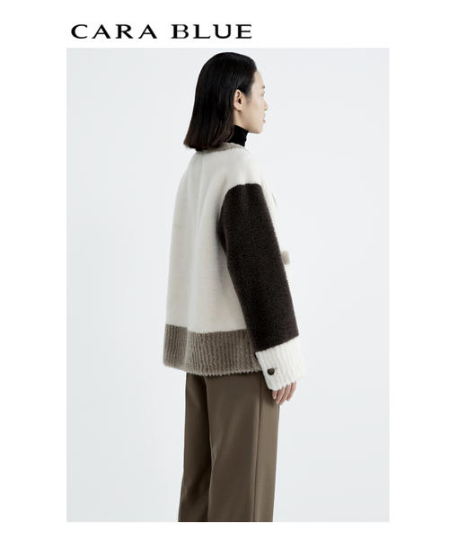 CARA BLUE拼色v领开衫 商品图2