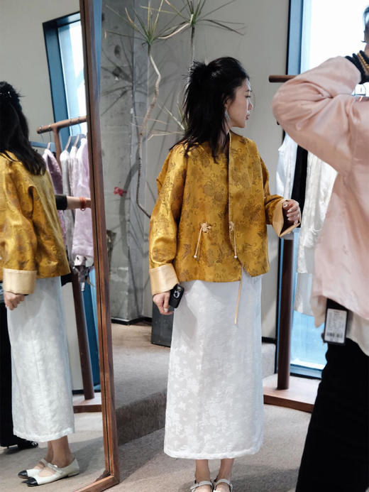 盛唐牡丹 | 早春真丝蝶恋花新中式女裙 商品图1