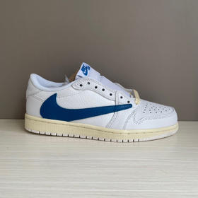 秋冬特惠💰450 公司级 # Travis Scott x Air Jordan 1 Low 乔1生胶白蓝倒勾低帮