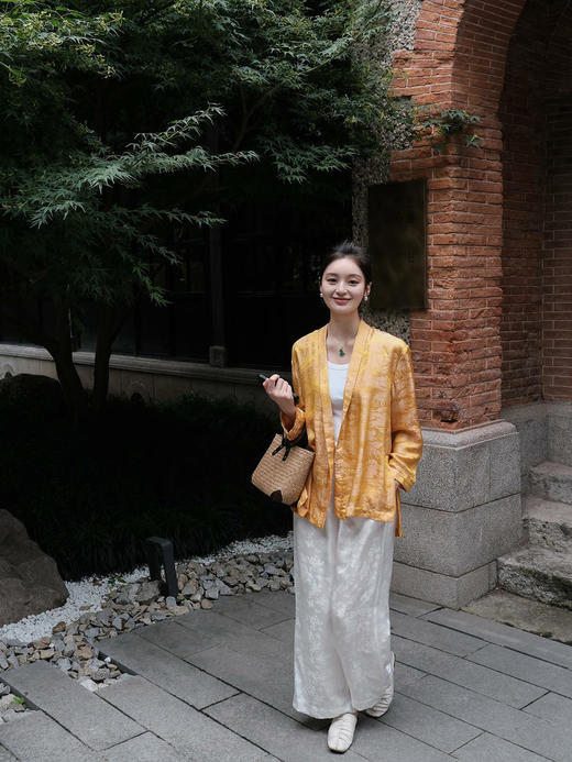 盛唐牡丹 |清明上河图女上衣 皇明黄 商品图3