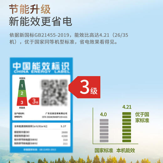 志高（CHIGO）KFR-26GW/35GW/51GW  CBP169+A3G 空调挂机冷暖三级变频家用卧室壁挂式节能轻音 商品图6