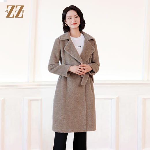 佐尔美秋冬新款 气质优雅羊驼毛长大衣女E24DC23 商品图1