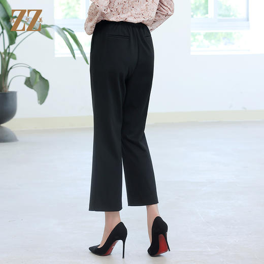 佐尔美冬季新款 气质百搭杂色皮筋腰带长裤女E24KC35 商品图3