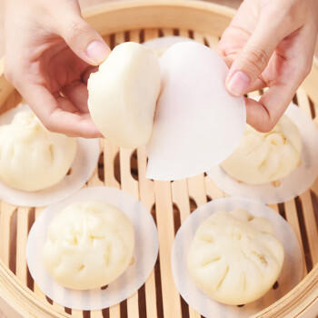 佳茉蒸笼纸包子垫纸蒸馒头面包食品级蒸笼布一次性蒸屉用纸小号硅油纸 /厨具 /烘焙用具 /蒸笼纸 商品图0