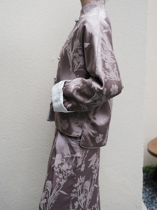 盛唐牡丹 |真丝提花对襟新中式外套 (不夹棉） 商品图3