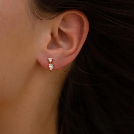 北京仓｜Lili Claspe-Fran Studs-金色 锆石 耳钉［美国设计师］ 商品图1