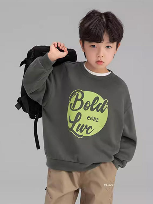 【字母印花卫衣！圆领潮流卫衣】男童卫衣春秋款儿童上装，圆领洋气打底上衣秋装潮，牛油果慕斯配色，大气潮流，柔软的面料，给孩子温暖的呵护lm 商品图3