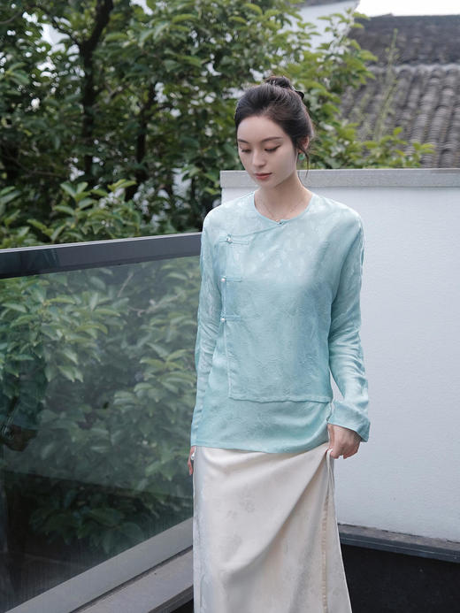 盛唐牡丹 |真丝花罗莺歌蝶舞女上衣 商品图9