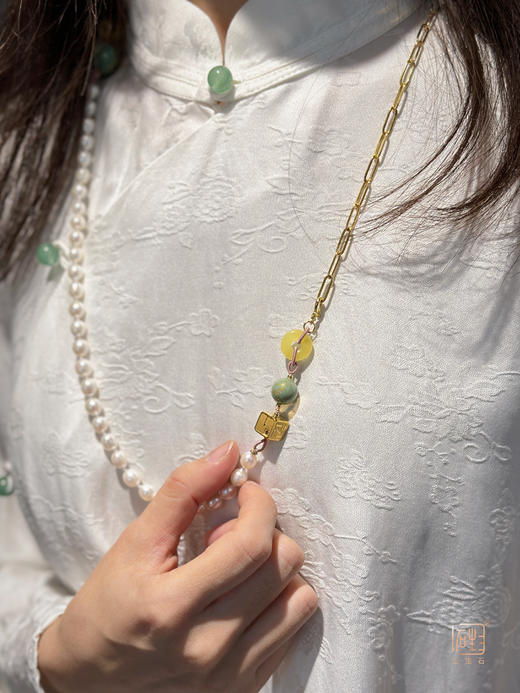 天然珍珠国风编织款多用长链 商品图3