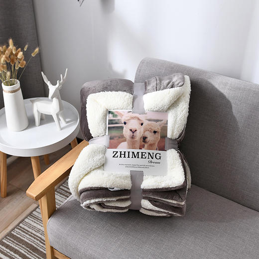 【羊羔绒毛毯！】纯色冬季加厚绒毯，单双人盖毯双层礼品毯子，具备双层结构，使其更加柔软且耐用，纯色设计简约大方，适用于各种家居风格 商品图6