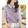 卫衣女长袖秋季新款紫色洋气韩版宽松春秋设计感假两件上衣 商品缩略图1