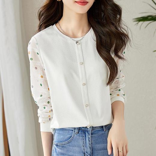 卫衣女长袖秋装白色洋气假两件春秋单穿女人味设计感上衣 商品图2