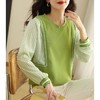 卫衣女长袖秋季2023新款绿色洋气假两件小众法式别致设计感上衣 商品缩略图1