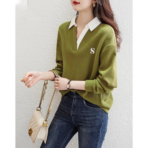 2023年春秋季新款翻领长袖卫衣女高级感轻奢设计感小众宽松时尚百搭 商品图0