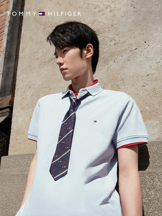 TOMMY男装1985系列珠地网眼多色小绣标休闲通勤修身POLO衫MW0MW17771 商品图3